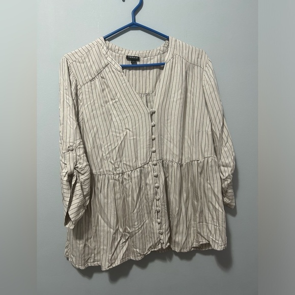 Torrid Plus Size Rayon Twill Button Front Top - Picture 2 of 11